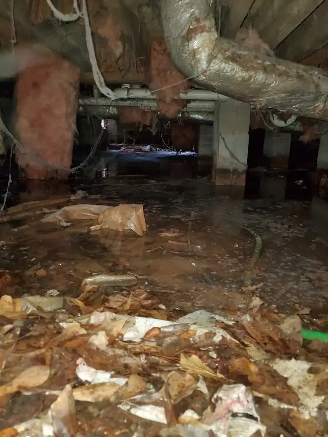Crawl space flood assessment for Commercial Water Damage Restoration in August